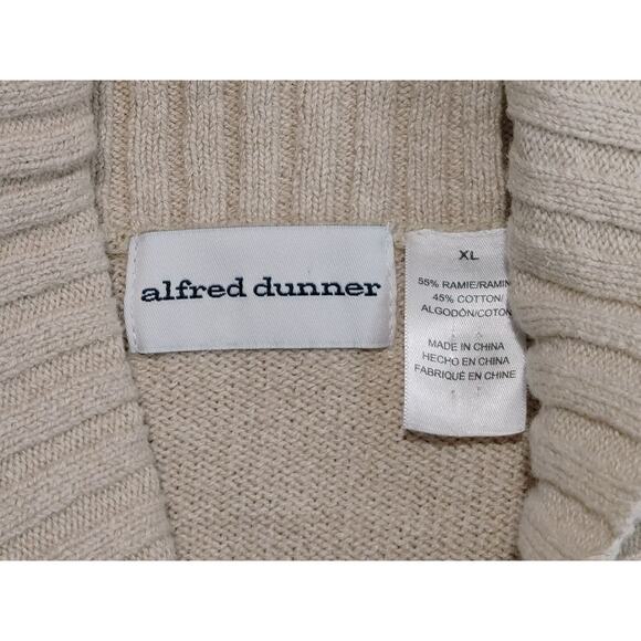Alfred Dunner Cardigan Sweater Embroidered Button Up Knit Ramie Cream Womens XL - Picture 3 of 8